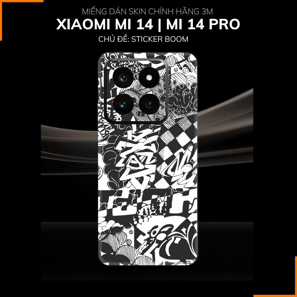 Dán skin điện thoại Xiaomi Mi 14 , Mi 14 Pro full body và camera nhập khẩu chính hãng USA in hình STICKER BOOM - SKD L07 phụ kiện điện thoại huỳnh tân store