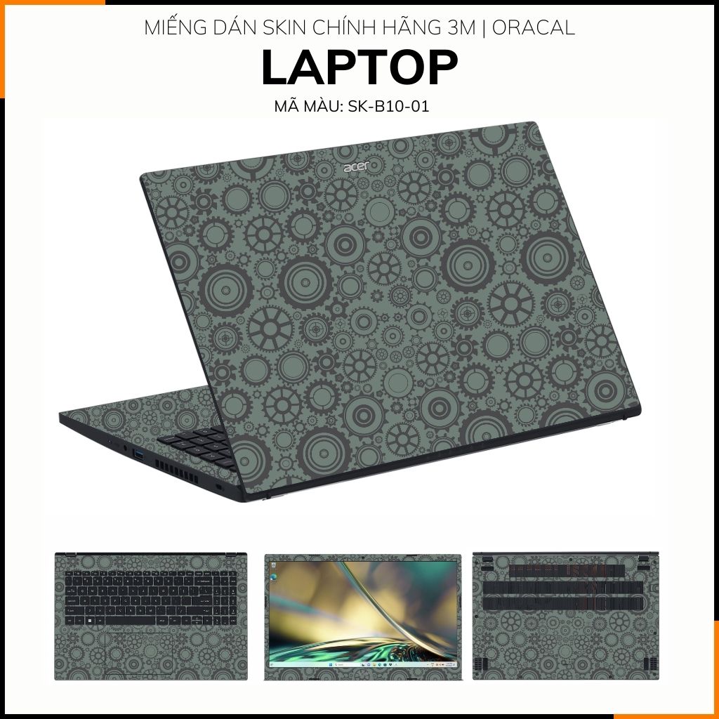 Dán skin laptop asus, dell , acer, hp, msi chính hãng ORAFOL nhập khẩu ĐỨC - SKIN 3M - LAPTOP - BÁNH RĂNG - SK-B10-01 phụ kiện điện thoại huỳnh tân store