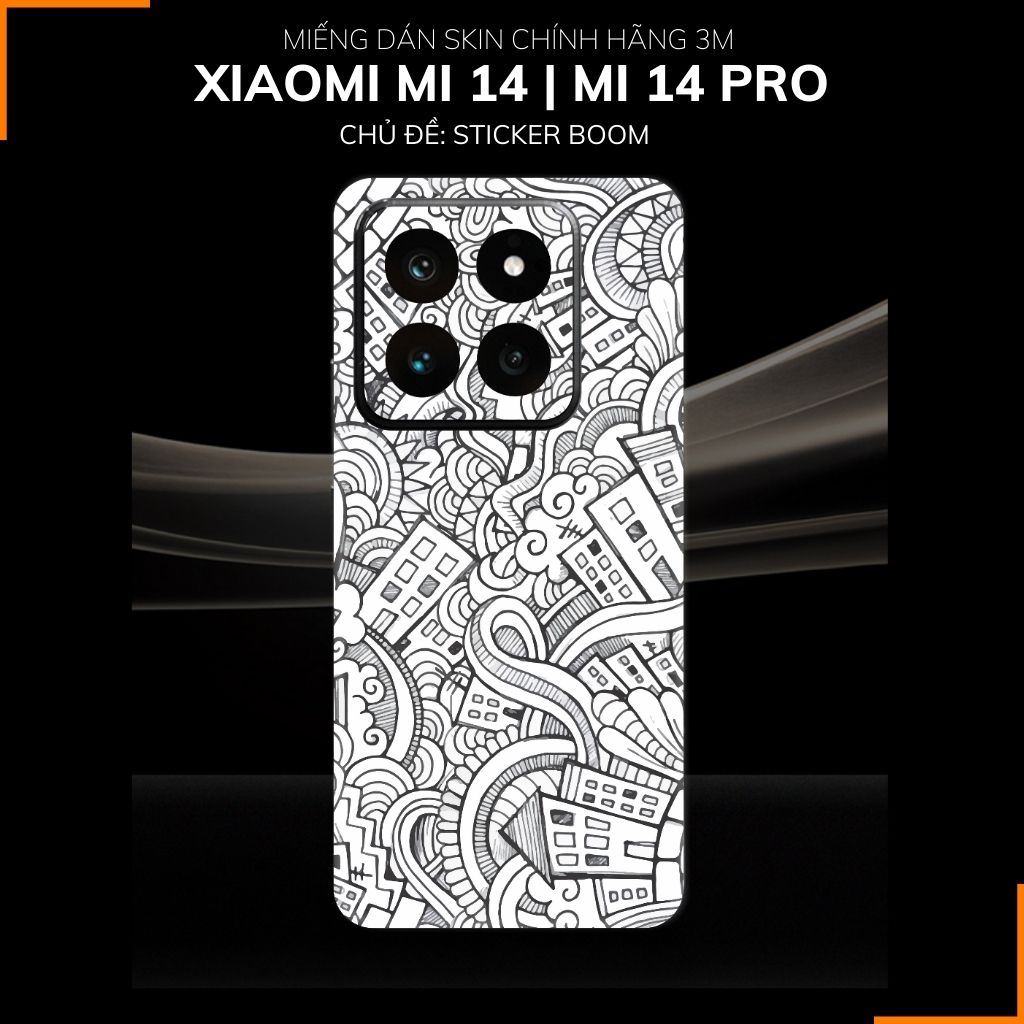 Dán skin điện thoại Xiaomi Mi 14 , Mi 14 Pro full body và camera nhập khẩu chính hãng USA in hình STICKER BOOM - SKD L06 phụ kiện điện thoại huỳnh tân store