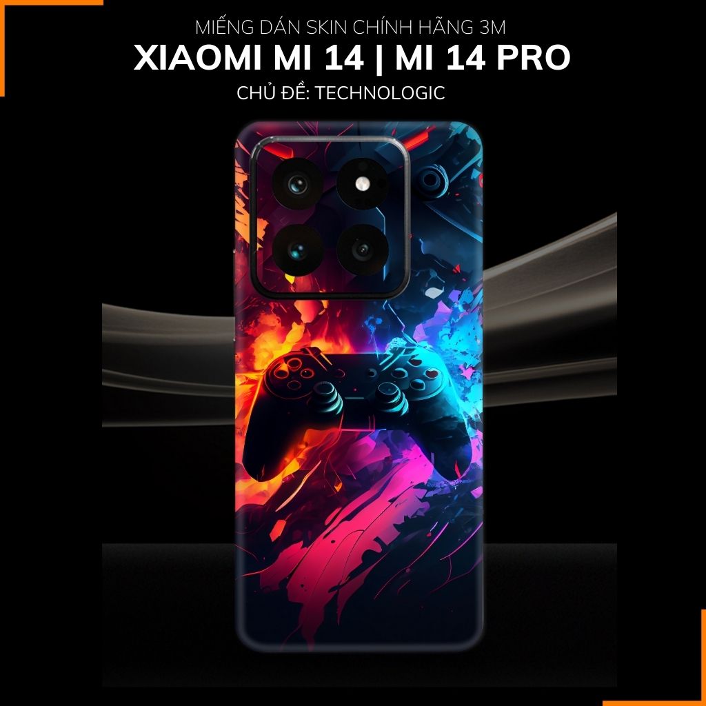 Dán skin điện thoại Xiaomi Mi 14 , Mi 14 Pro full body và camera nhập khẩu chính hãng USA in hình TECHNOLOGIC - SKD T04 phụ kiện điện thoại huỳnh tân store