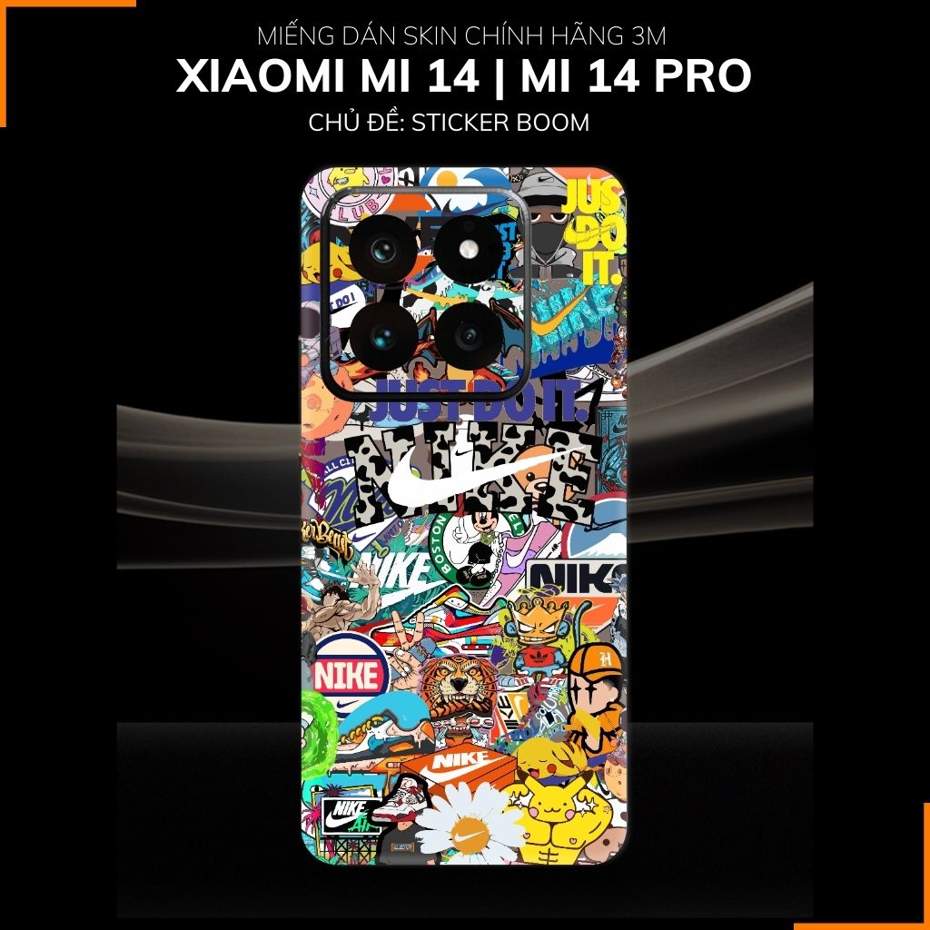 Dán skin điện thoại Xiaomi Mi 14 , Mi 14 Pro full body và camera nhập khẩu chính hãng USA in hình STICKER BOOM - SKD L09 phụ kiện điện thoại huỳnh tân store