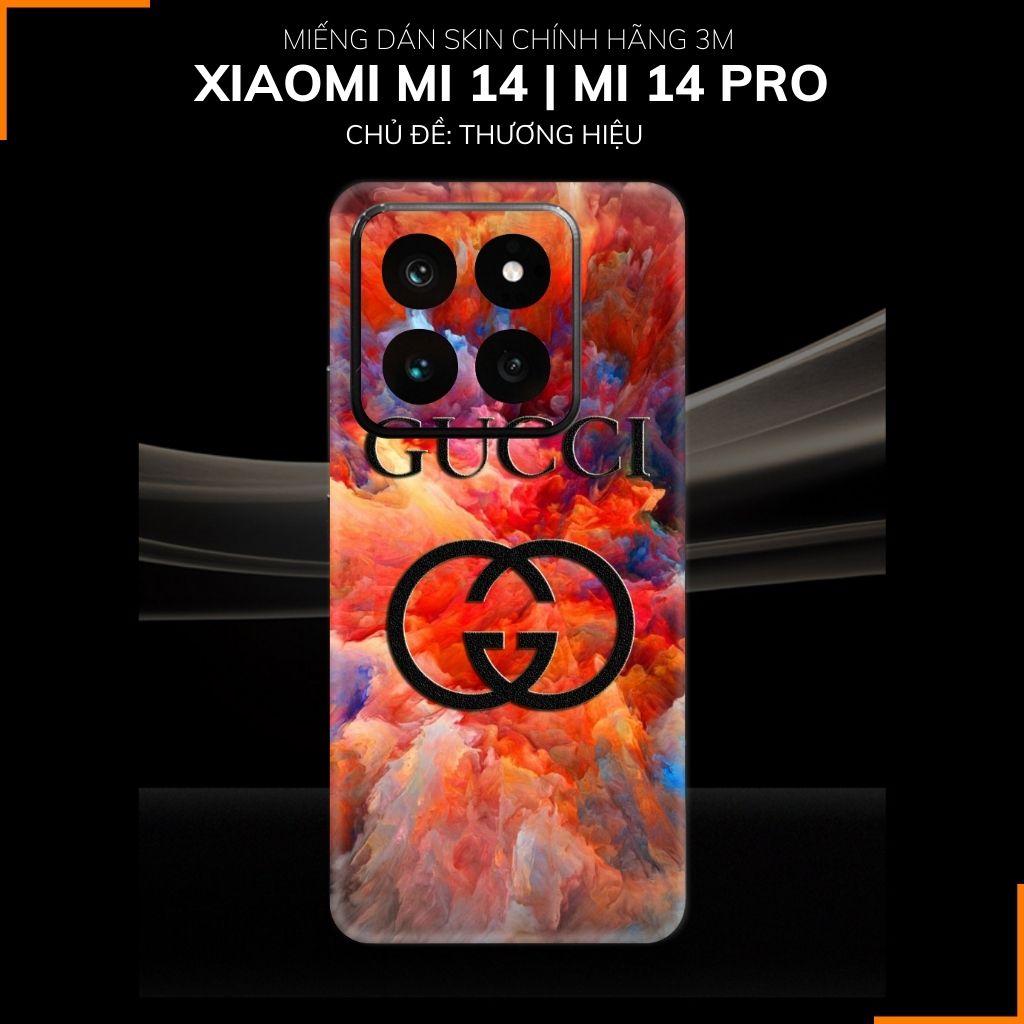 Dán skin điện thoại Xiaomi Mi 14 , Mi 14 Pro full body và camera nhập khẩu chính hãng USA in hình Thương Hiệu - SKD E03 phụ kiện điện thoại huỳnh tân store