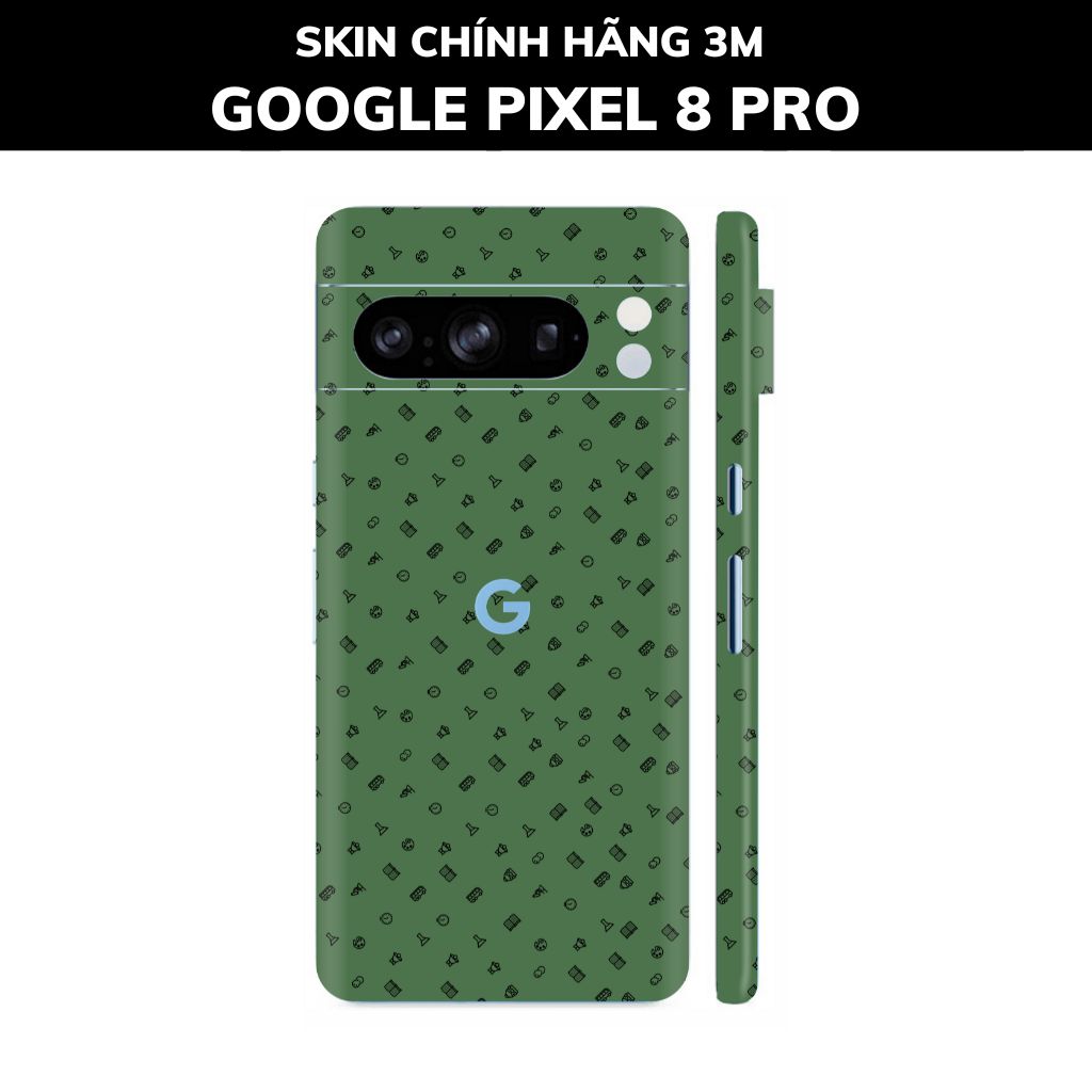 Dán skin điện thoại Pixel 8, Pixel 8 Pro full body và camera nhập khẩu chính hãng USA phụ kiện điện thoại huỳnh tân store - MANY STICKER GREEN - Warp Skin Collection
