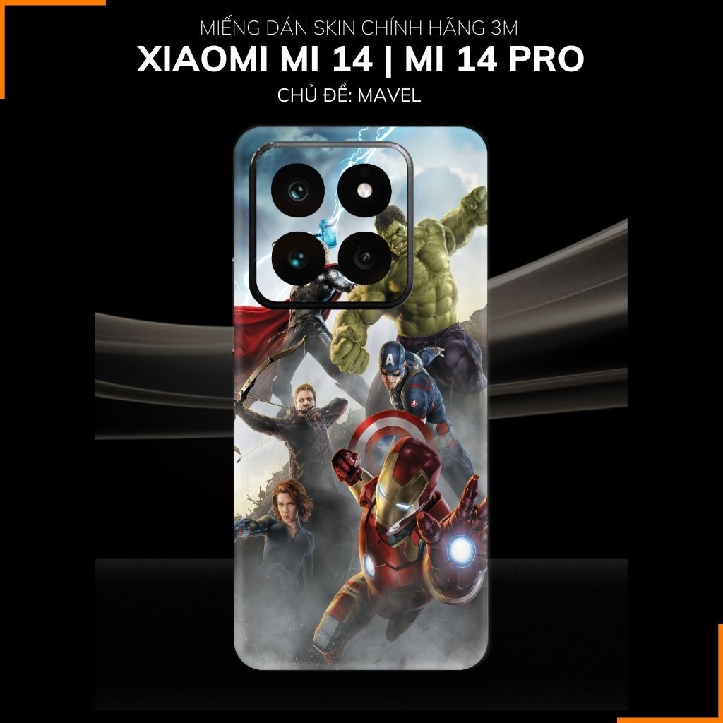 Dán skin điện thoại Xiaomi Mi 14 , Mi 14 Pro full body và camera nhập khẩu chính hãng USA in hình MAVEL - SKD M07 phụ kiện điện thoại huỳnh tân store