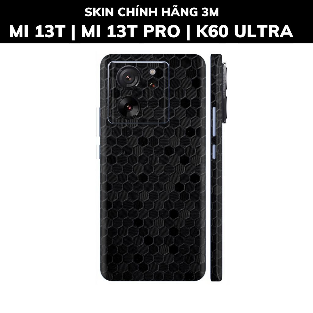 Dán skin điện thoại Mi 13T | Mi 13T Pro  | K60 Ultra full body và camera nhập khẩu chính hãng USA phụ kiện điện thoại huỳnh tân store - HONEYCOMB BLACK - Warp Skin Collection