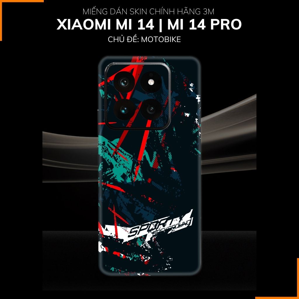 Dán skin điện thoại Xiaomi Mi 14 , Mi 14 Pro full body và camera nhập khẩu chính hãng USA in hình Motobiker - SKD C02 phụ kiện điện thoại huỳnh tân store
