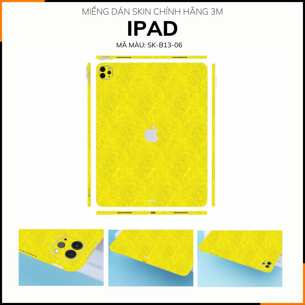 Dán skin ipad , ipad pro, ipad air , ipad mini full body và camera chính hãng 3M -MAP YELLOW -  SK B13 06 phụ kiện điện thoại huỳnh tân store