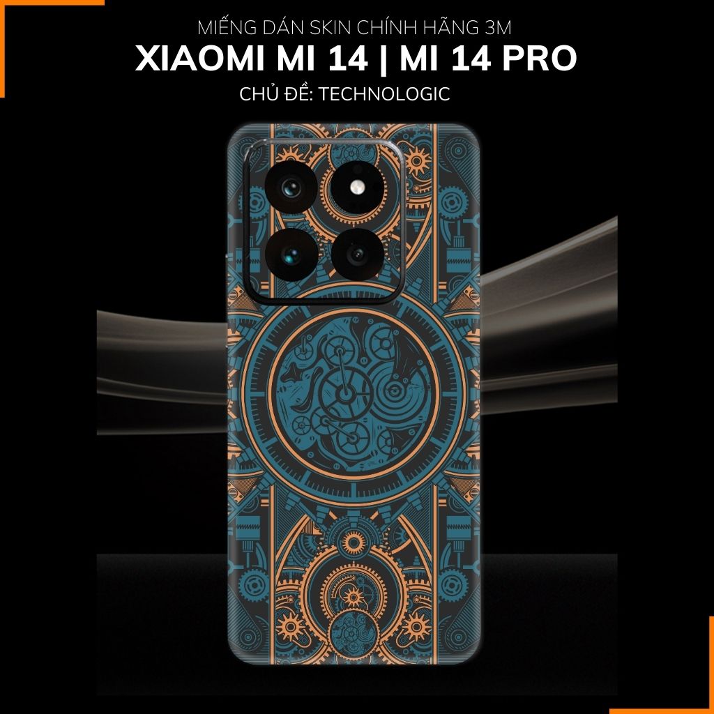 Dán skin điện thoại Xiaomi Mi 14 , Mi 14 Pro full body và camera nhập khẩu chính hãng USA in hình TECHNOLOGIC - SKD T02 phụ kiện điện thoại huỳnh tân store