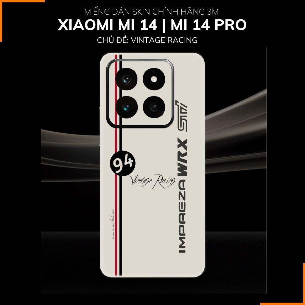 Dán skin điện thoại Xiaomi Mi 14 , Mi 14 Pro full body và camera nhập khẩu chính hãng USA in hình VINTAGE RACING - SKD O18 phụ kiện điện thoại huỳnh tân store