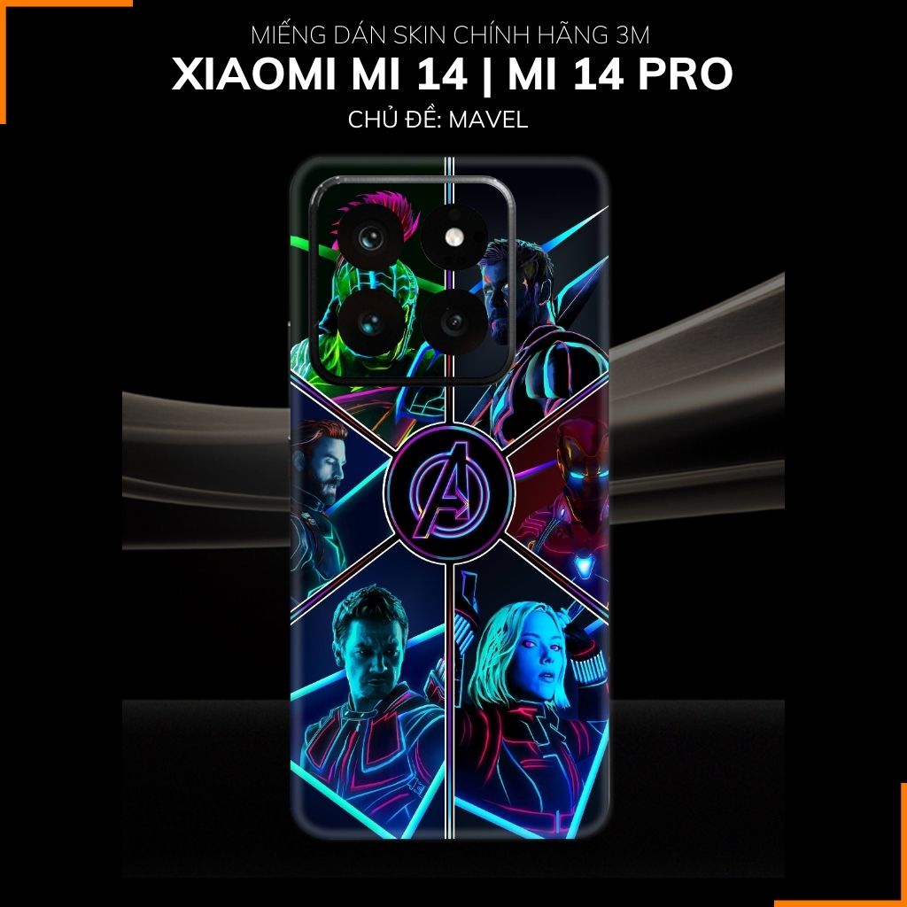 Dán skin điện thoại Xiaomi Mi 14 , Mi 14 Pro full body và camera nhập khẩu chính hãng USA in hình MAVEL - SKD M06 phụ kiện điện thoại huỳnh tân store