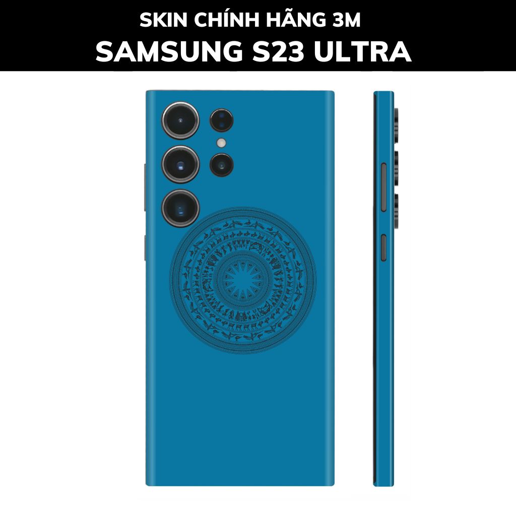 Dán skin điện thoại Samsung S23 Ultra full body và camera nhập khẩu chính hãng USA phụ kiện điện thoại huỳnh tân store - TRỐNG ĐỒNG BLUE - Warp Skin Collection