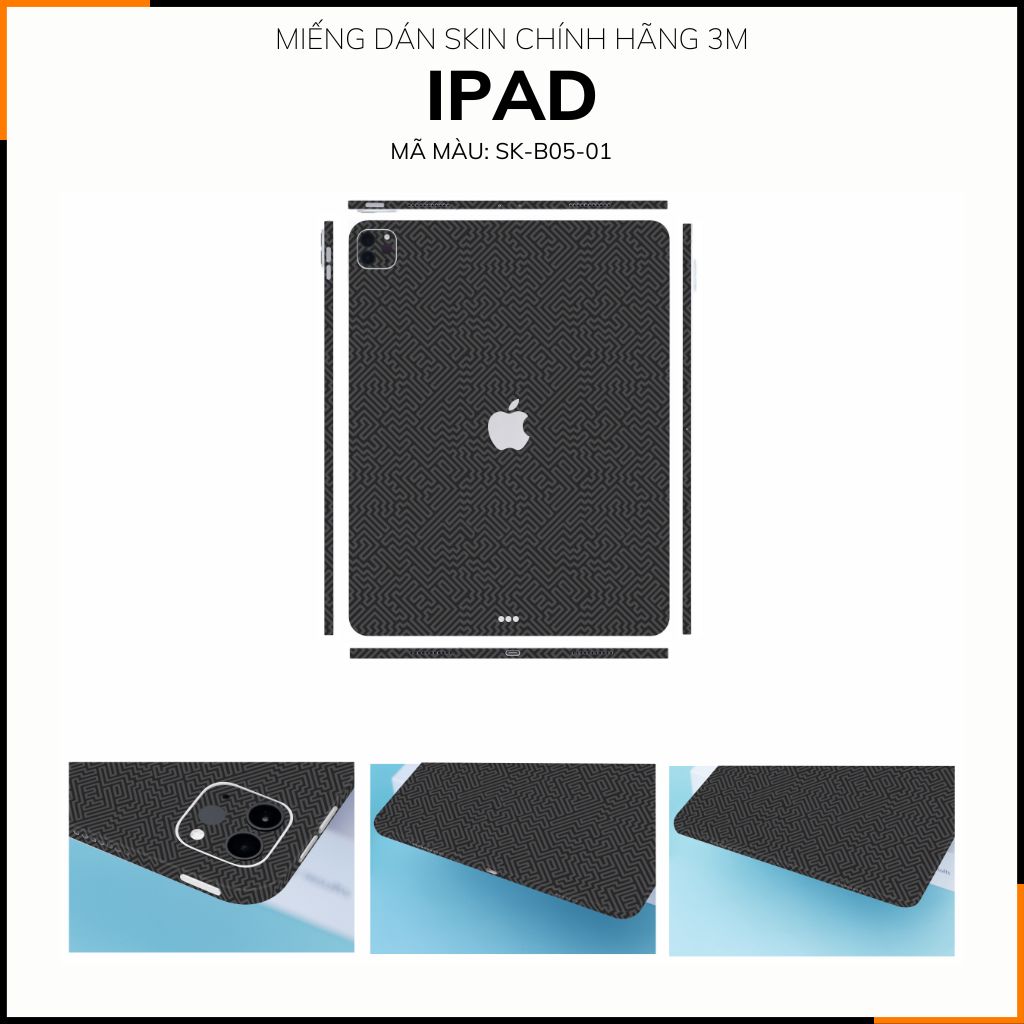 Dán skin ipad , ipad pro, ipad air , ipad mini full body và camera chính hãng 3M - PATTEN TEXTURE 01 - SK-B05-01 phụ kiện điện thoại huỳnh tân store