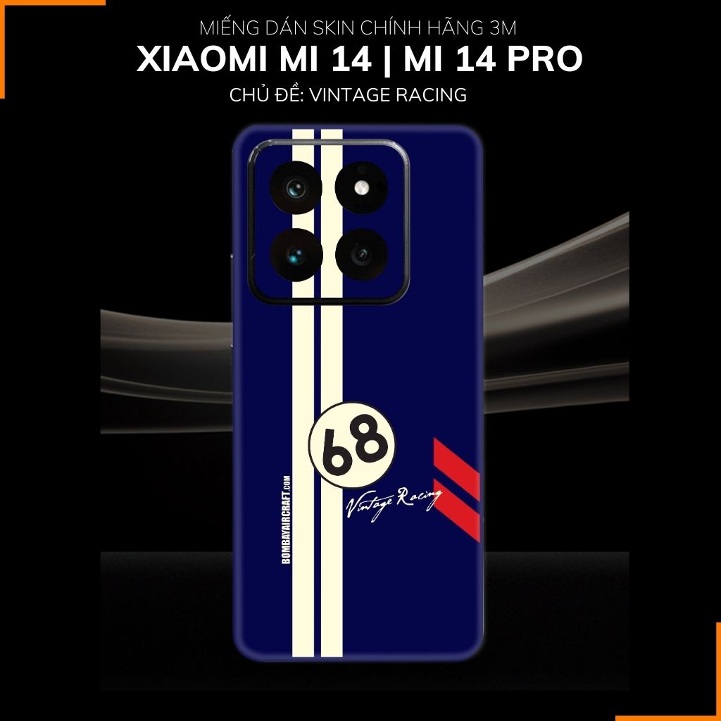 Dán skin điện thoại Xiaomi Mi 14 , Mi 14 Pro full body và camera nhập khẩu chính hãng USA in hình VINTAGE RACING - SKD O01 phụ kiện điện thoại huỳnh tân store