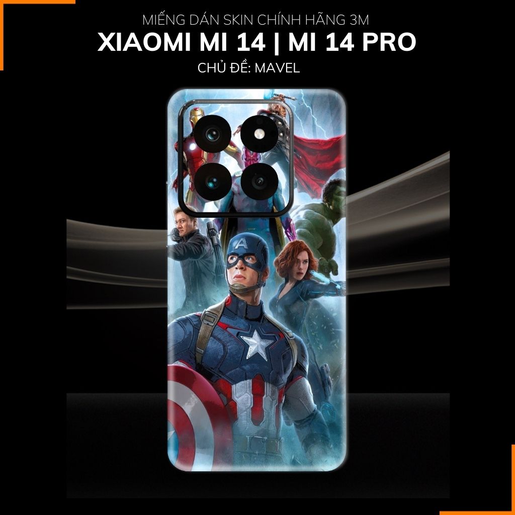 Dán skin điện thoại Xiaomi Mi 14 , Mi 14 Pro full body và camera nhập khẩu chính hãng USA in hình MAVEL - SKD M05 phụ kiện điện thoại huỳnh tân store