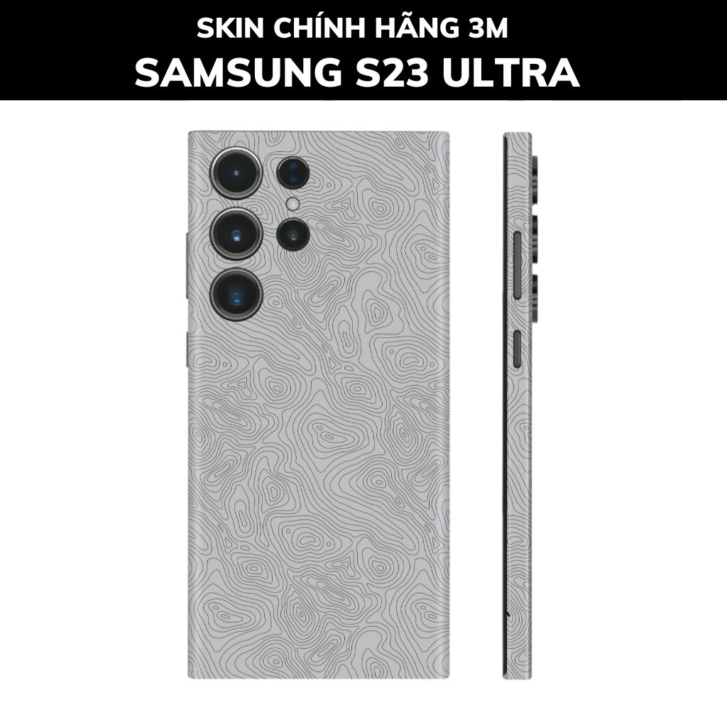 Dán skin điện thoại Samsung S23 Ultra full body và camera nhập khẩu chính hãng USA phụ kiện điện thoại huỳnh tân store - MAP GREY - Warp Skin Collection