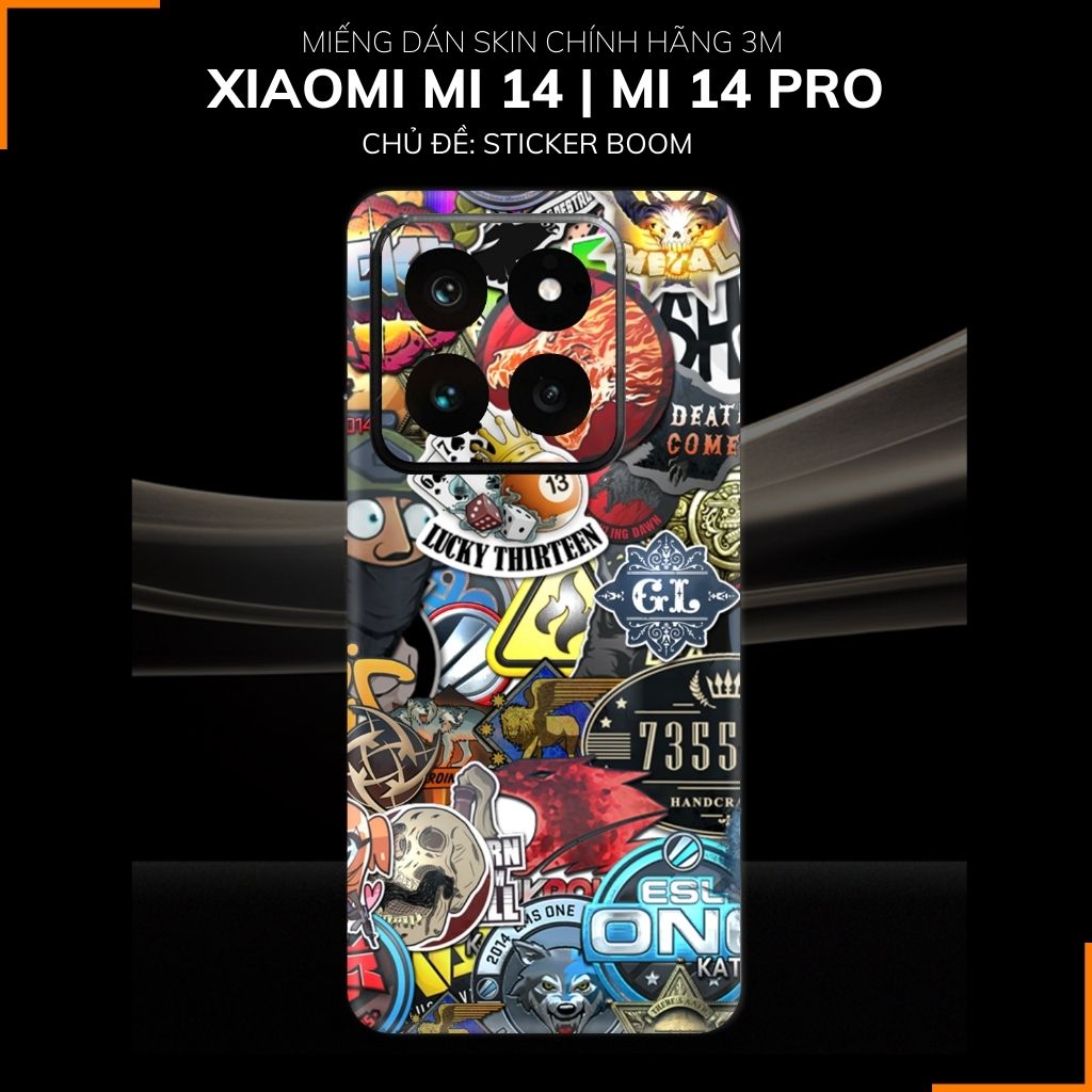 Dán skin điện thoại Xiaomi Mi 14 , Mi 14 Pro full body và camera nhập khẩu chính hãng USA in hình STICKER BOOM - SKD L16 phụ kiện điện thoại huỳnh tân store