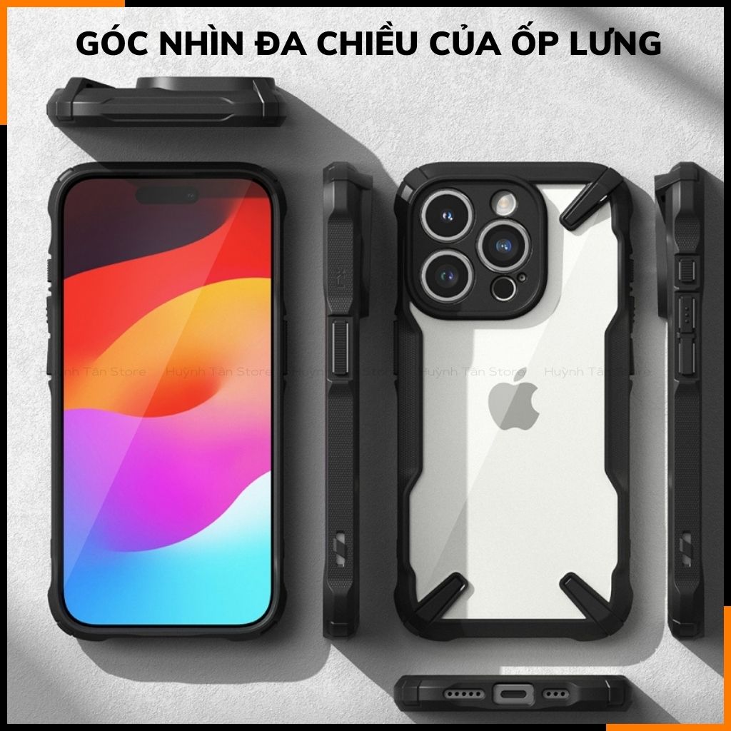 Ốp lưng iphone 15 pro max RINGKE chính hãng trong suốt chống sốc FUSION chống ố vàng phụ kiện điện thoại huỳnh tân