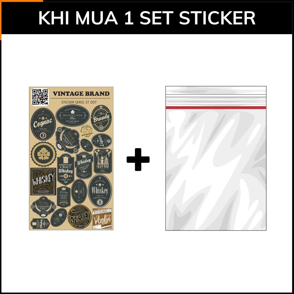 Bộ hình dán sticker Vintage Brand ST D07 đa dạng với mẫu trang trí độc đáo làm mới không gian với mọi bề mặt mà không để lại vết keo sau khi gỡ phụ kiện huỳnh tân store