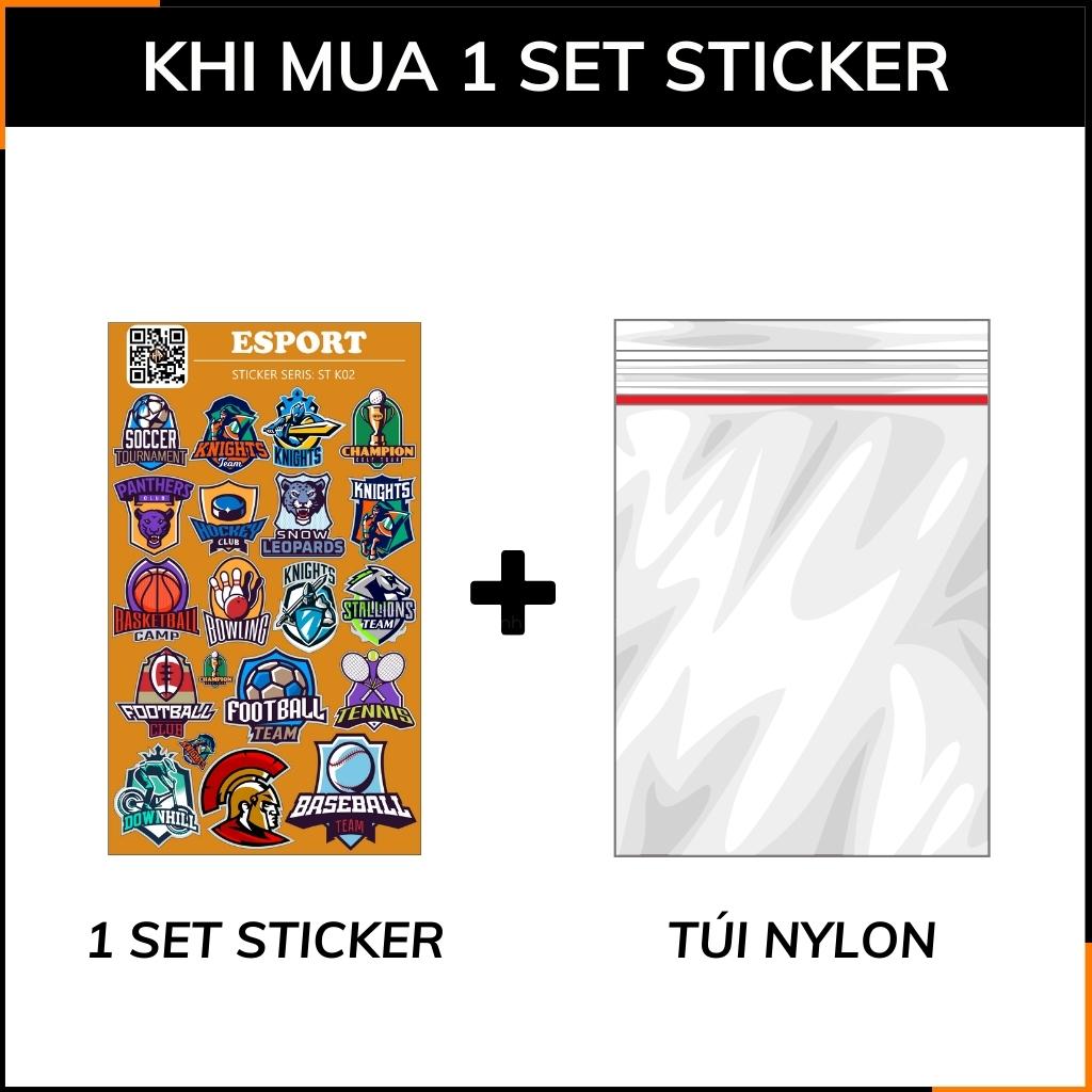 Hình dán sticker thể thao điện tử Esport ST K02 chất liệu vinyl phủ lớp chống thấm xước phù hợp dán mọi bề mặt phụ kiện huỳnh tân store