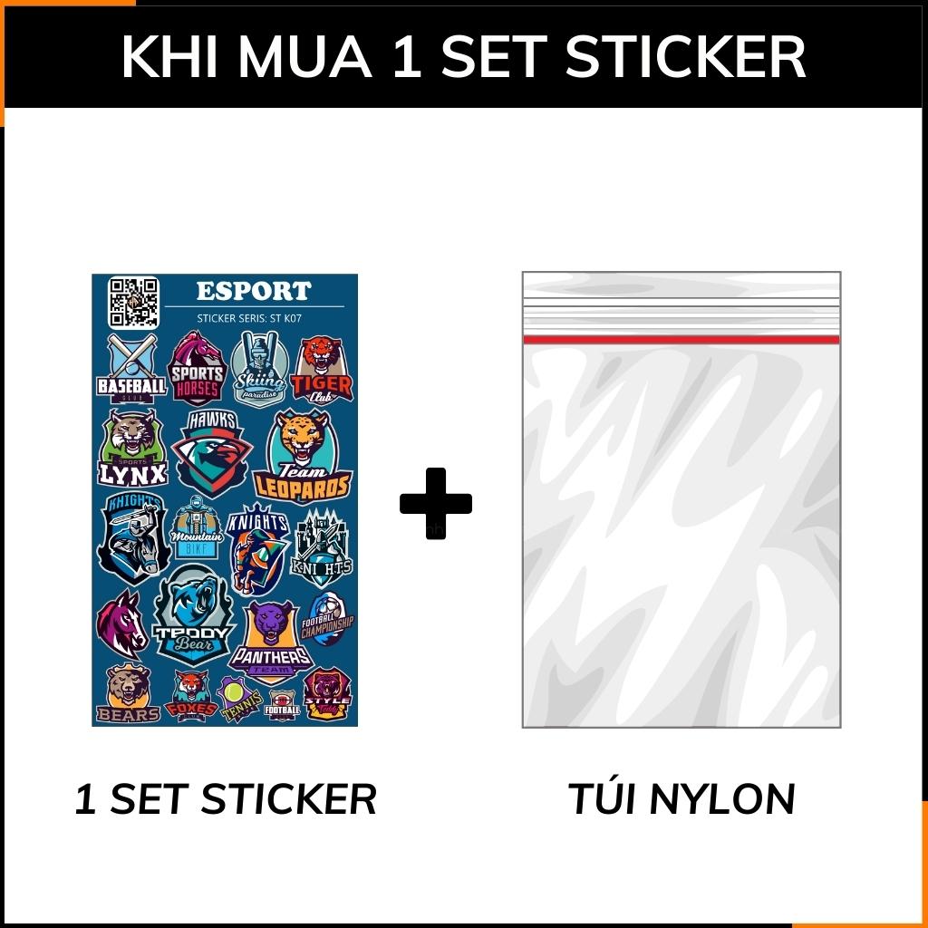 Bộ hình dán sticker thể thao điện tử Esport ST K07 đa dạng với mẫu trang trí độc đáo làm mới không gian mọi bề mặt phụ kiện huỳnh tân store