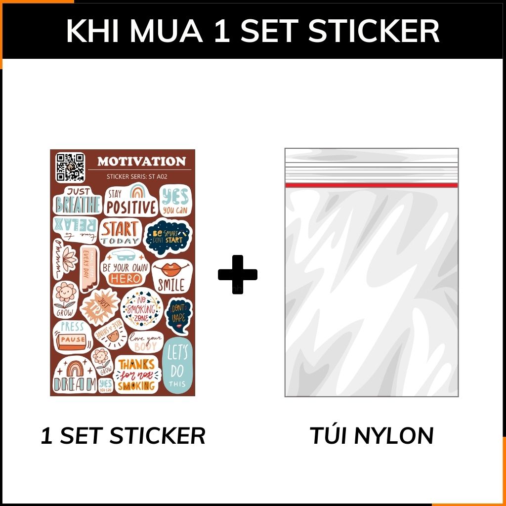 Sticker những câu thành ngữ hay Motivation ST A02 chống thấm xước dán trên mọi bề mặt dễ dàng gỡ bỏ không để lại keo phụ kiện huỳnh tân store
