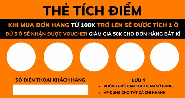 Chương Trình Thẻ Tích Điểm – Nhận Ngay Voucher Giảm Giá 50K!
