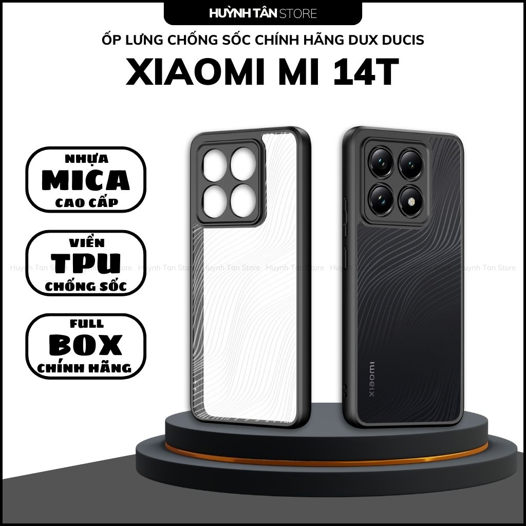 Ốp lưng xiaomi mi 14t aimo chính hãng duxducis chống va đập trong suốt không ố vàng huỳnh tân store