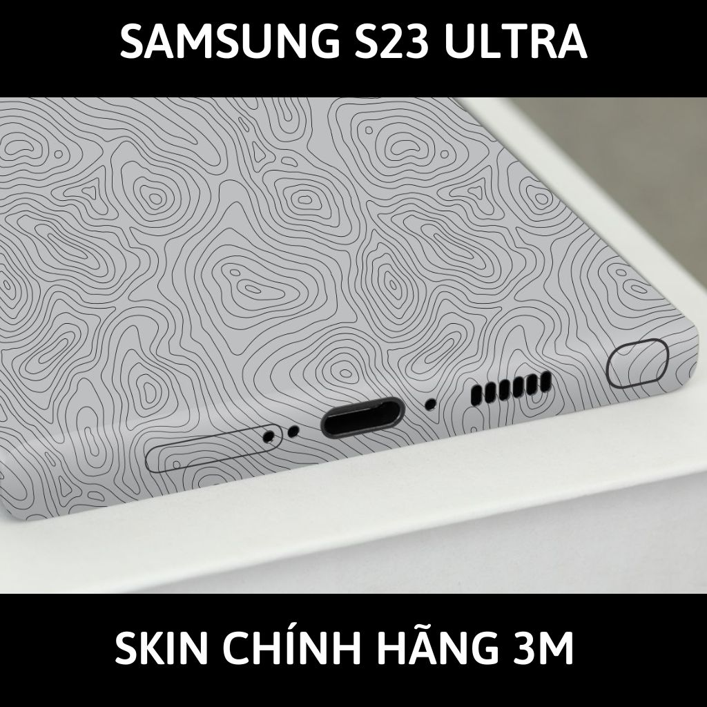 Dán skin điện thoại Samsung S23 Ultra full body và camera nhập khẩu chính hãng USA phụ kiện điện thoại huỳnh tân store - MAP GREY - Warp Skin Collection