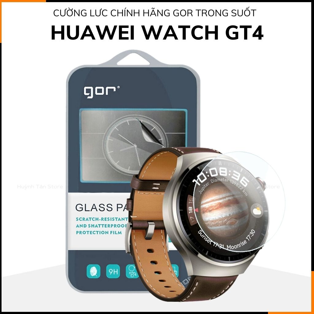 Kính cường lực huawei watch gt4 trong suốt KHÔNG FULL MÀN chống bám vân tay chính hãng GOR phụ kiện huỳnh tân store