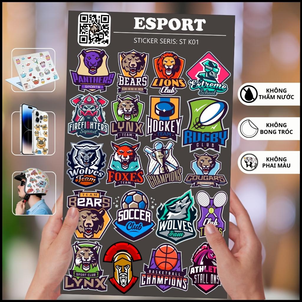 Hình sticker thể thao điện tử Esport ST K01 chống phai màu dán mũ bảo hiểm vali laptop điện thoại xe máy phụ kiện huỳnh tân store