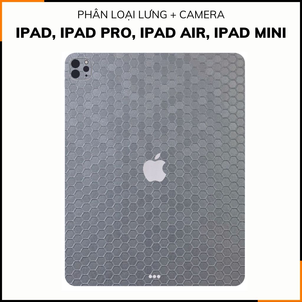 Dán skin ipad , ipad pro, ipad air , ipad mini full body và camera chính hãng 3M - HONEYCOMB SILVER  - SK-B11-03 phụ kiện điện thoại huỳnh tân store