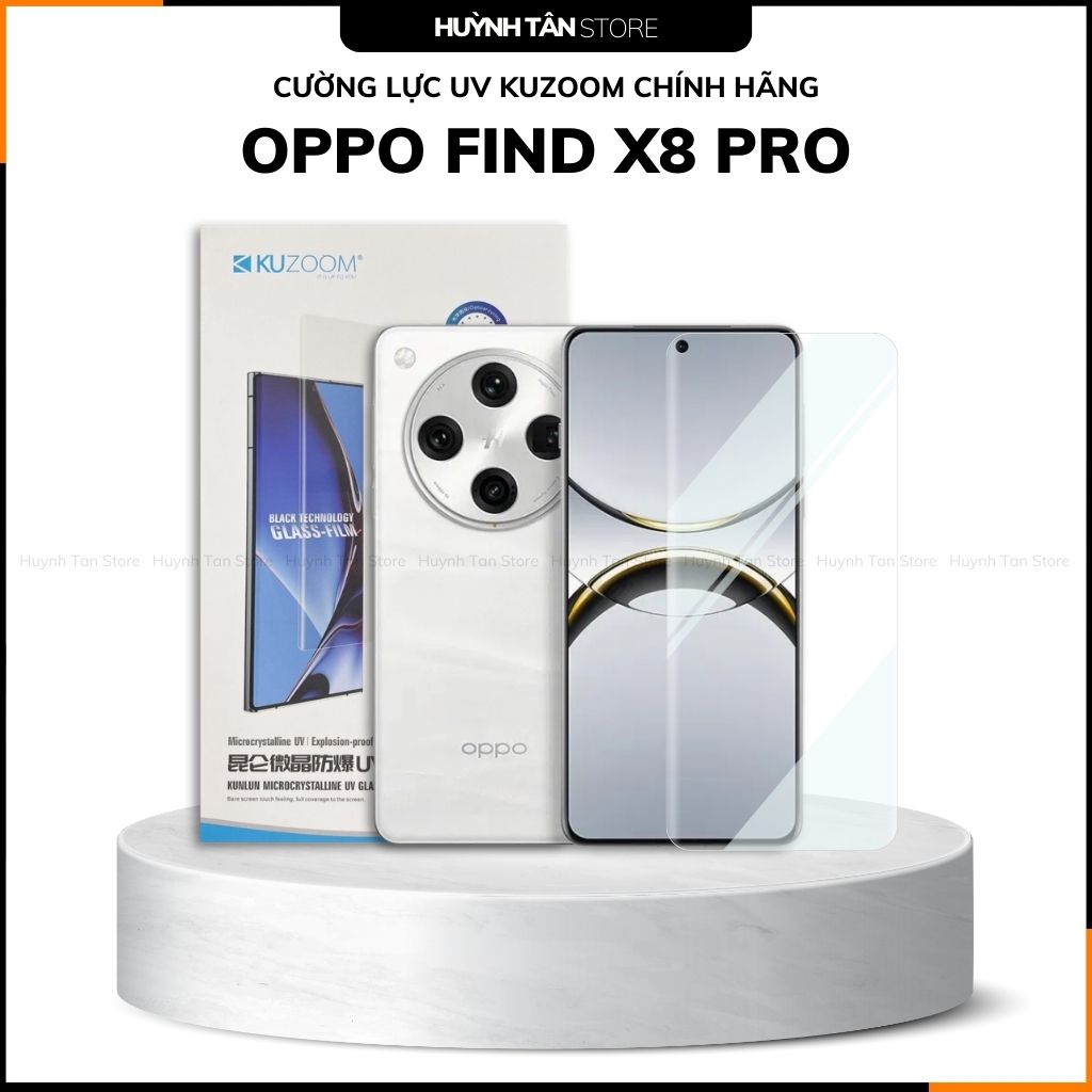 Cường lực OPPO Find x8 Pro UV trong suốt keo lỏng chính hãng kuzoom chống va đập vân tay nhạy phụ kiện huỳnh tân store