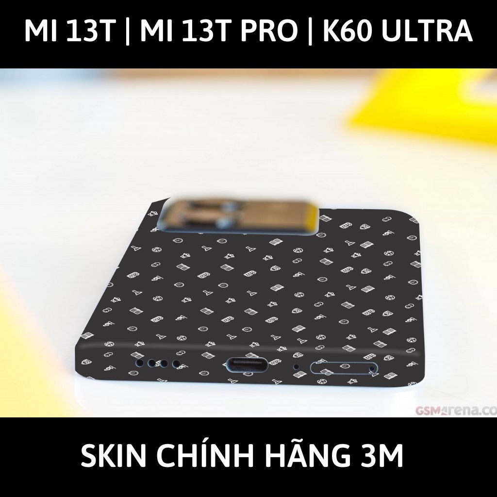 Dán skin điện thoại Mi 13T | Mi 13T Pro  | K60 Ultra full body và camera nhập khẩu chính hãng USA phụ kiện điện thoại huỳnh tân store - MANY STICKER BLACK - Warp Skin Collection