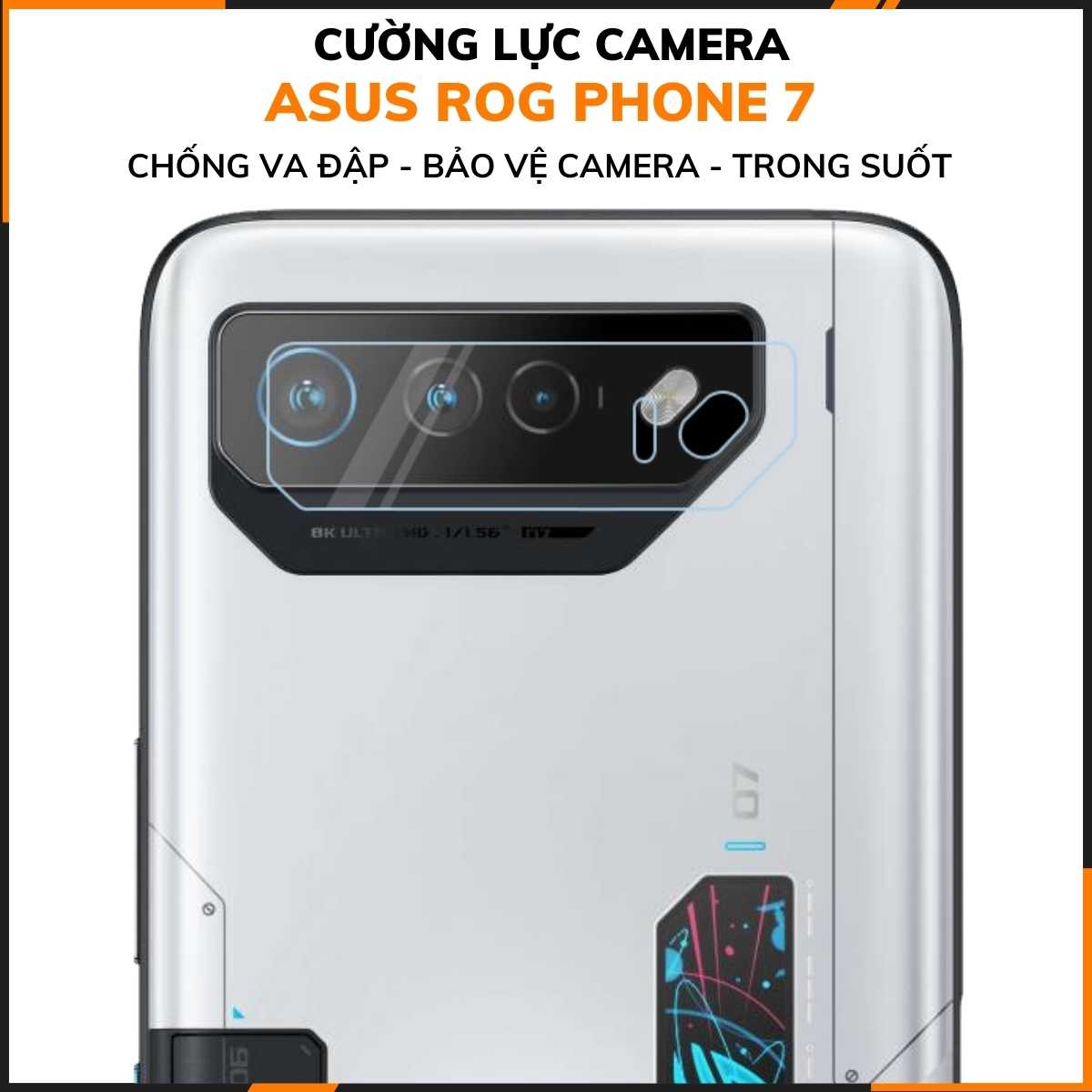 Cường lực camera rog phone 7, 7 pro trong suốt bảo vệ cụm camera phụ kiện điện thoại huỳnh tân store