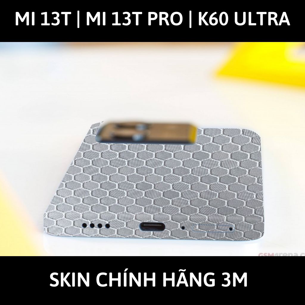 Dán skin điện thoại Mi 13T | Mi 13T Pro  | K60 Ultra full body và camera nhập khẩu chính hãng USA phụ kiện điện thoại huỳnh tân store - HONEYCOMB WHITE - Warp Skin Collection