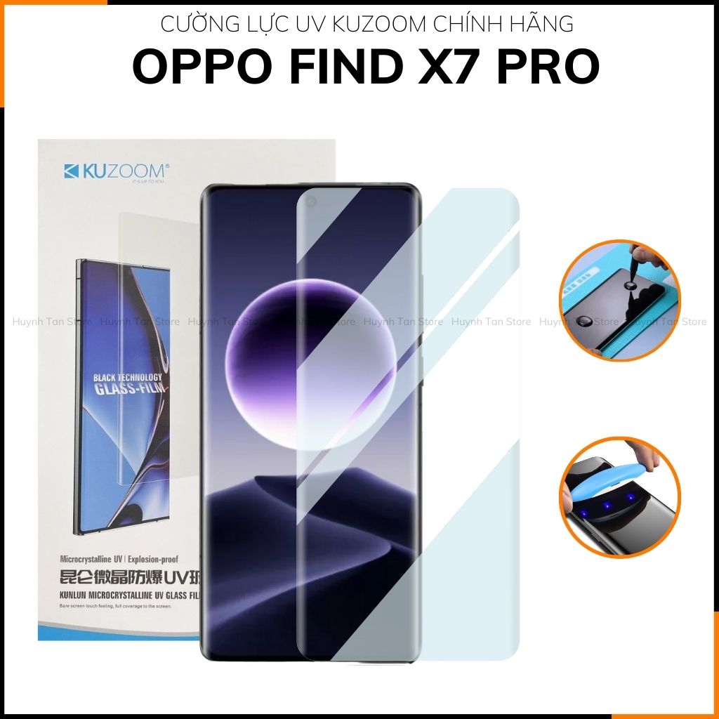 Cường lực oppo find x7 pro UV trong suốt keo lỏng chính hãng kuzoom chống va đập vân tay nhạy phụ kiện huỳnh tân store