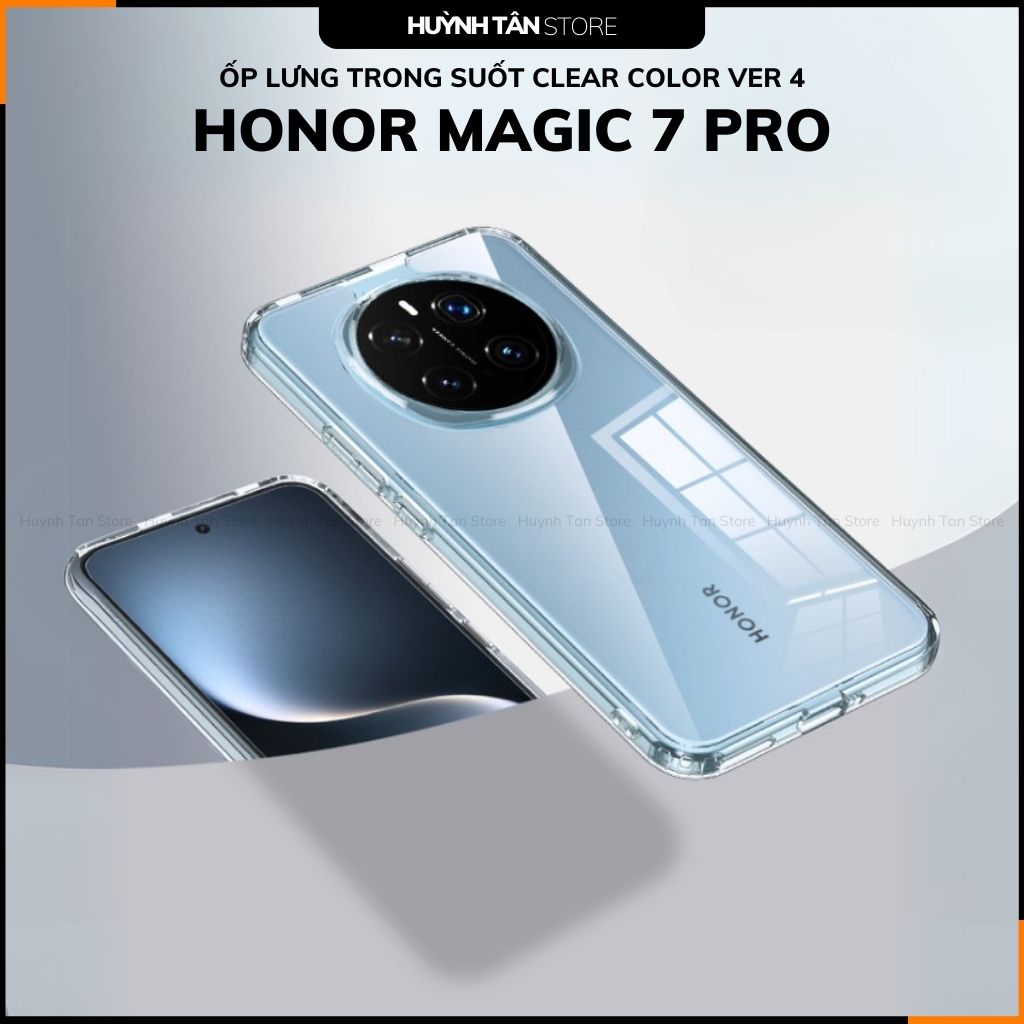 Ốp lưng honor magic 7 pro  chống sốc CLEAR COLOR VER 4 trong suốt không ố vàng bảo vệ camera