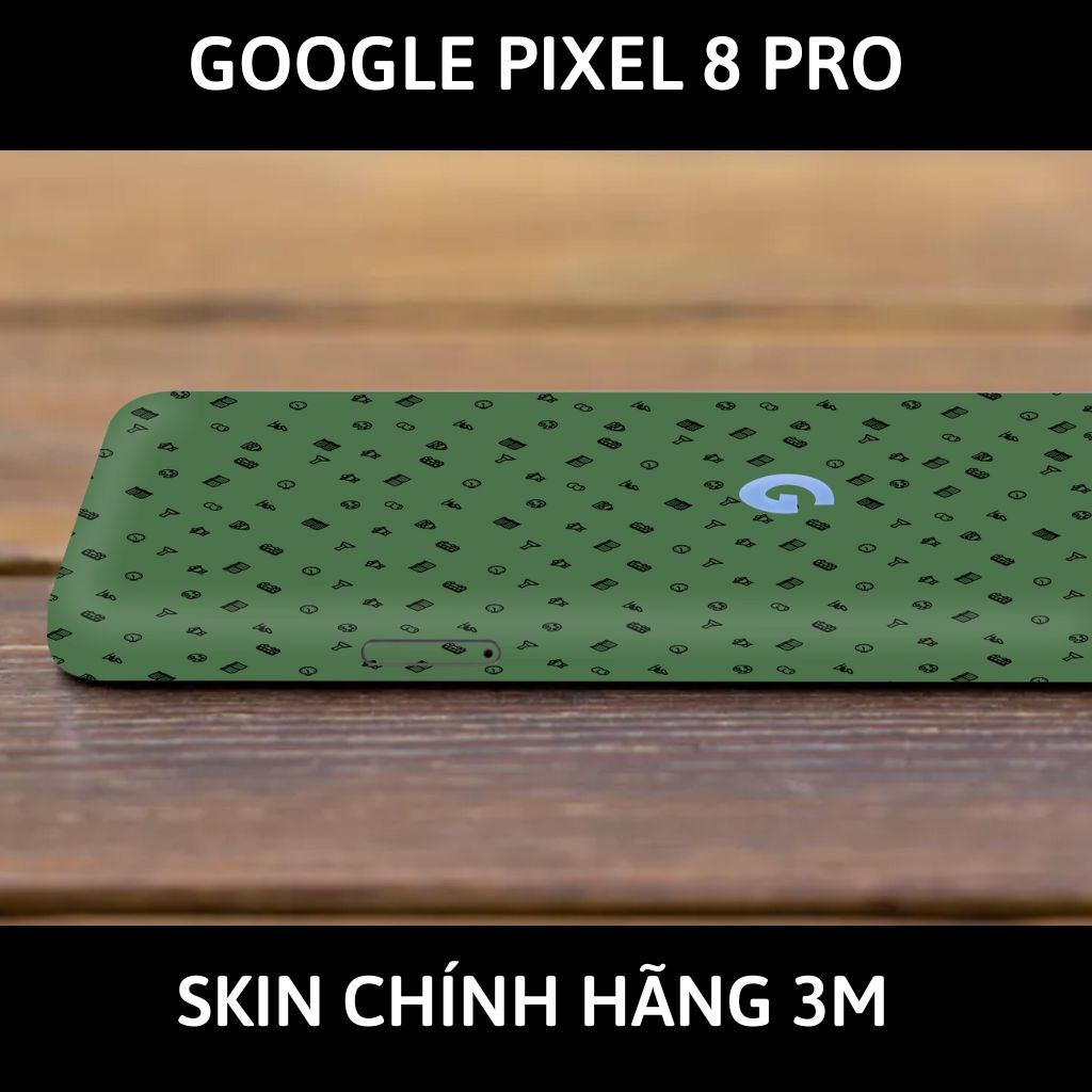 Dán skin điện thoại Pixel 8, Pixel 8 Pro full body và camera nhập khẩu chính hãng USA phụ kiện điện thoại huỳnh tân store - MANY STICKER GREEN - Warp Skin Collection