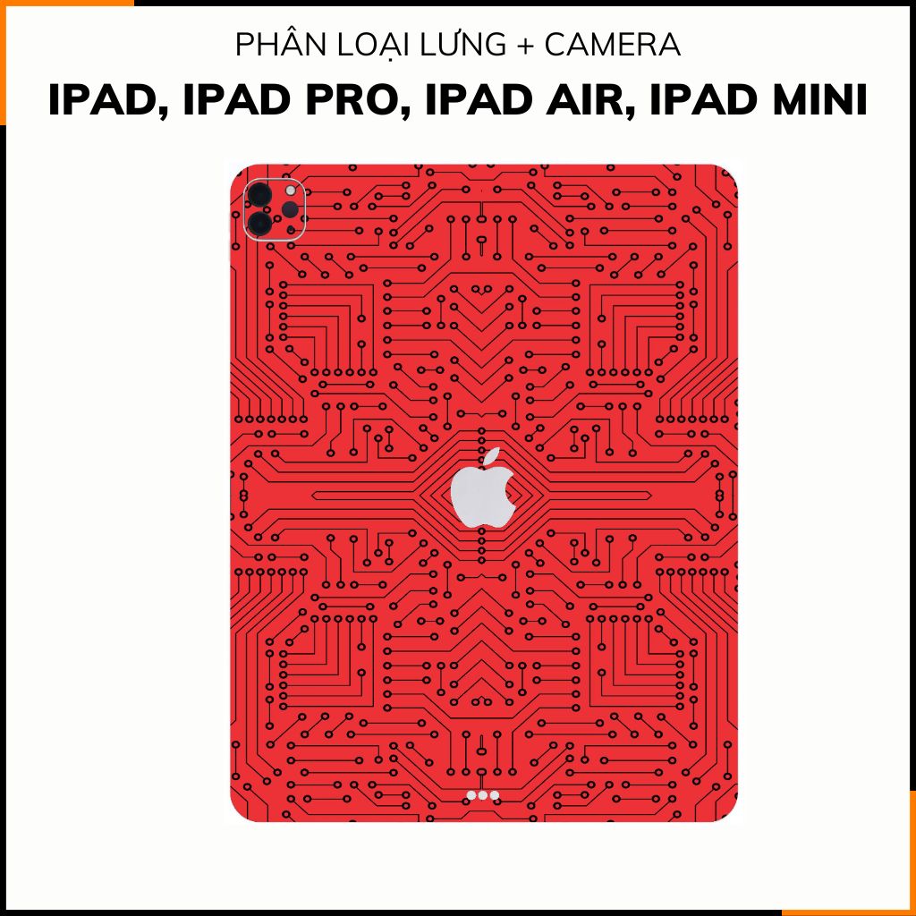 Dán skin ipad , ipad pro, ipad air , ipad mini full body và camera chính hãng 3M - ELECTRIC RED - SK B01 05 phụ kiện điện thoại huỳnh tân store