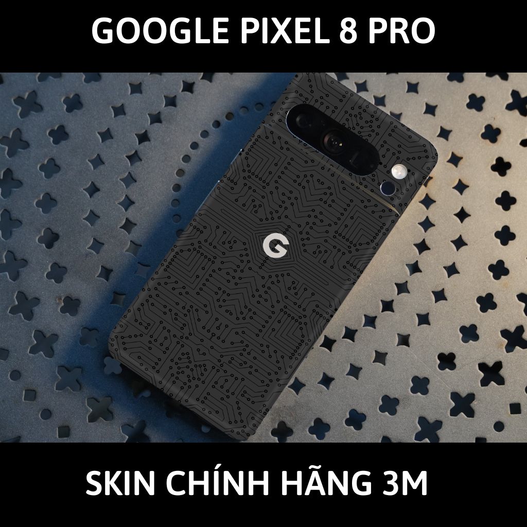Dán skin điện thoại Pixel 8, Pixel 8 Pro full body và camera nhập khẩu chính hãng USA phụ kiện điện thoại huỳnh tân store - ELECTRIC FULL BLACK - Warp Skin Collection