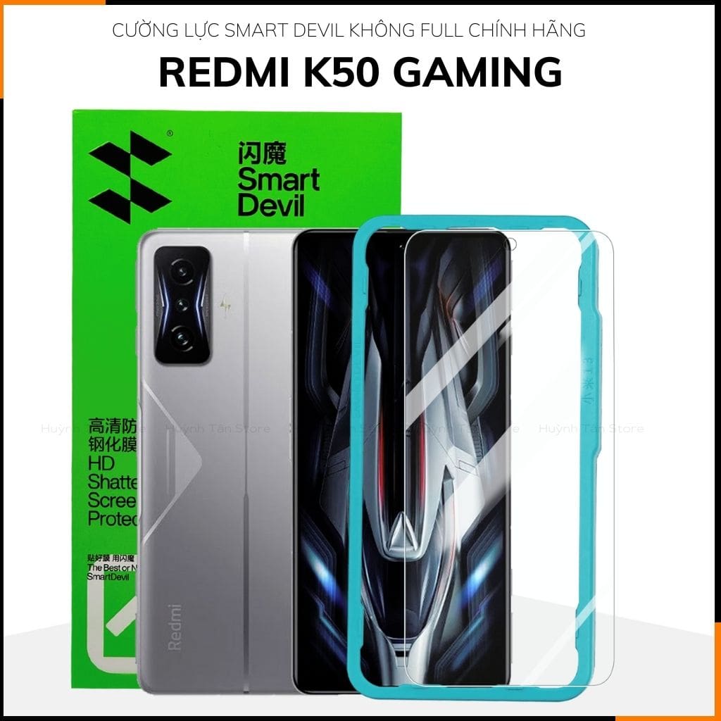 Kính cường lực redmi k50, gaming trong suốt KHÔNG FULL MÀN chống bám vân tay chính hãng SMART DEVIL huỳnh tân store