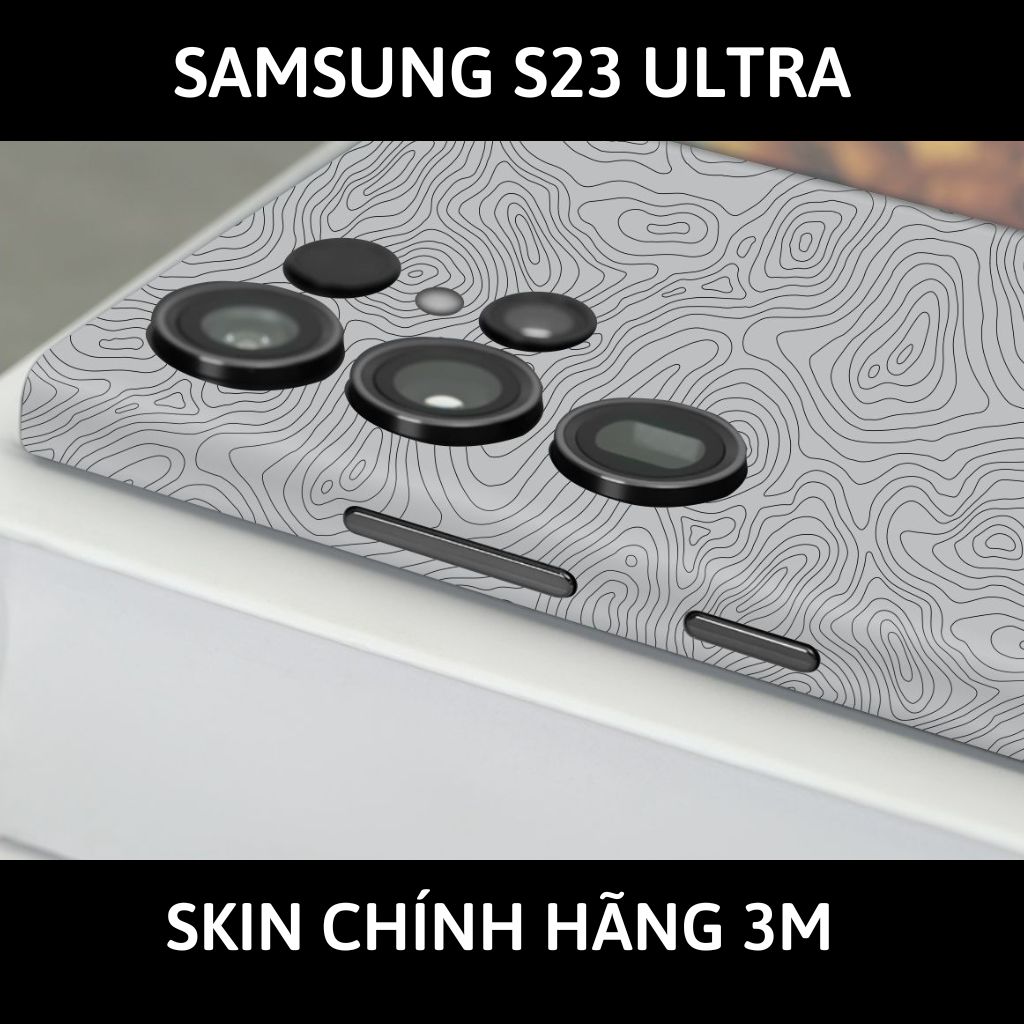 Dán skin điện thoại Samsung S23 Ultra full body và camera nhập khẩu chính hãng USA phụ kiện điện thoại huỳnh tân store - MAP GREY - Warp Skin Collection