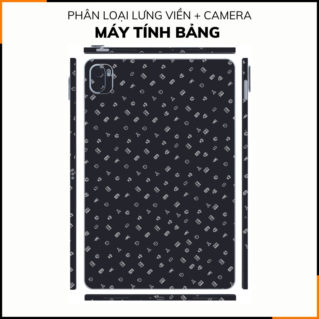 Dán skin máy tính bảng xiaomi, huawei, oppo, lenovo, google, microsoft, vivo  full body và camera chính hãng ORAFOL nhập khẩu từ ĐỨC MÁY TÍNH BẢNG  - MANY STICKER BLACK -  SK B14 02 phụ kiện điện thoại huỳnh tân store