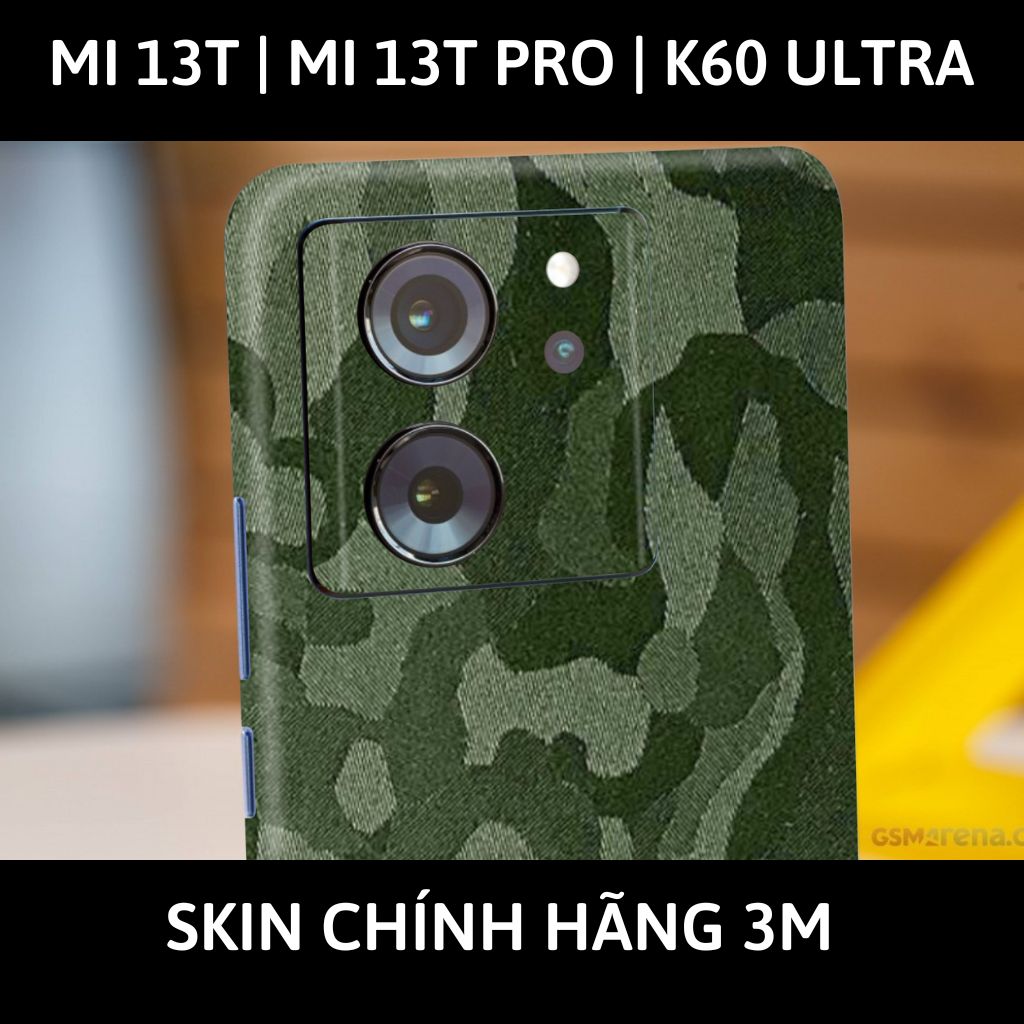 Dán skin điện thoại Mi 13T | Mi 13T Pro  | K60 Ultra full body và camera nhập khẩu chính hãng USA phụ kiện điện thoại huỳnh tân store - CAMO GREEN - Warp Skin Collection