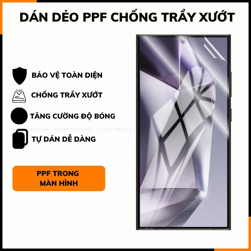 Dán dẻo ppf samsung s24 ultra trong suốt hoặc nhám chống bám vân tay bảo vệ camera mua 1 tặng 1 phụ kiện điện thoại huỳnh tân store