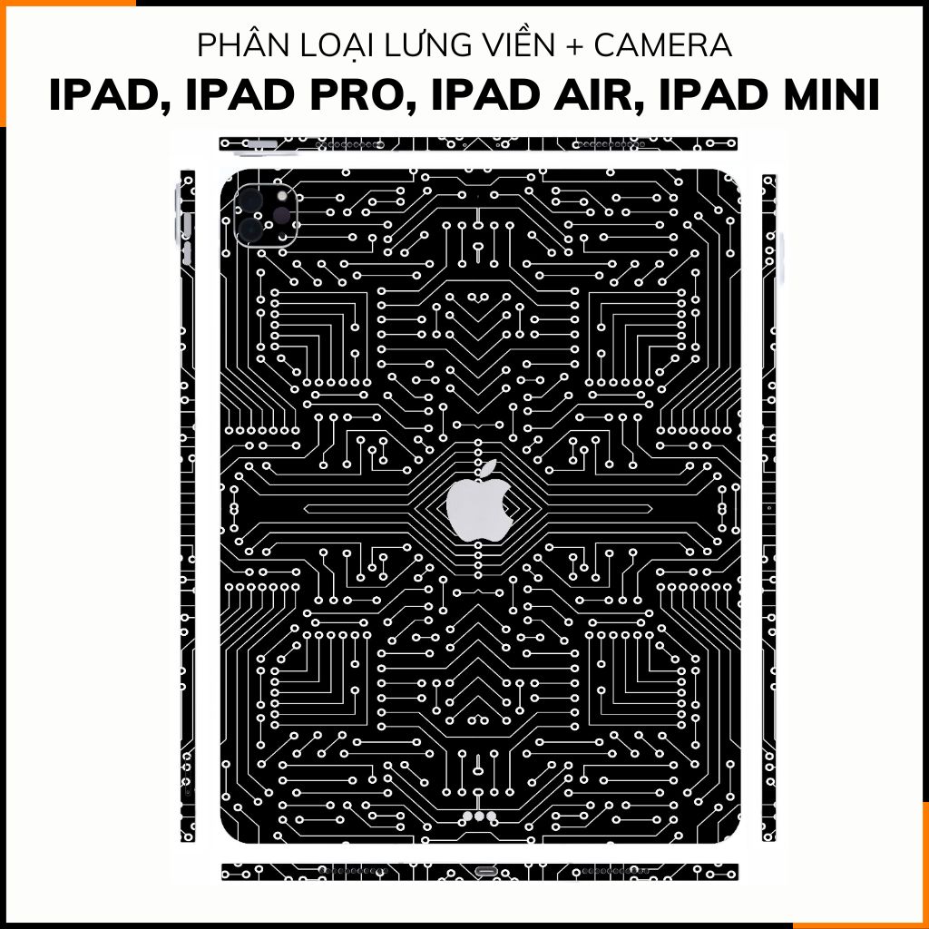 Dán skin ipad , ipad pro, ipad air , ipad mini full body và camera chính hãng 3M - ELECTRIC BLACK - SK B01 01 phụ kiện điện thoại huỳnh tân store