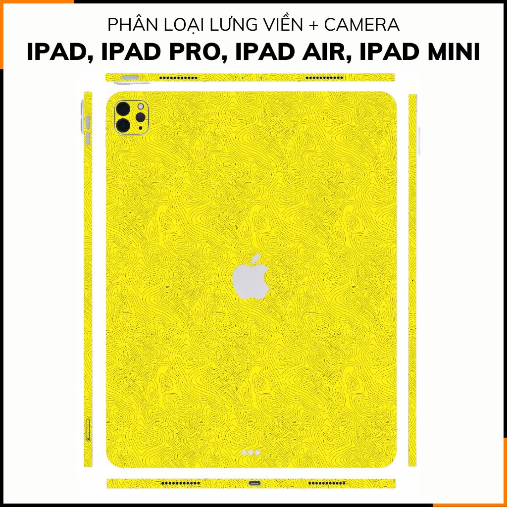 Dán skin ipad , ipad pro, ipad air , ipad mini full body và camera chính hãng 3M -MAP YELLOW -  SK B13 06 phụ kiện điện thoại huỳnh tân store