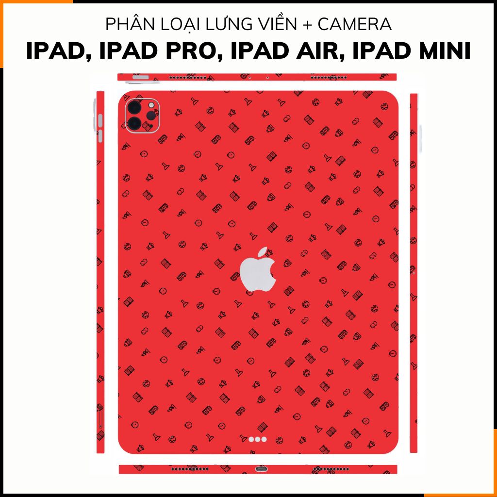 Dán skin ipad , ipad pro, ipad air , ipad mini full body và camera chính hãng 3M - MANY STICKER RED - SK A14 01 phụ kiện điện thoại huỳnh tân store