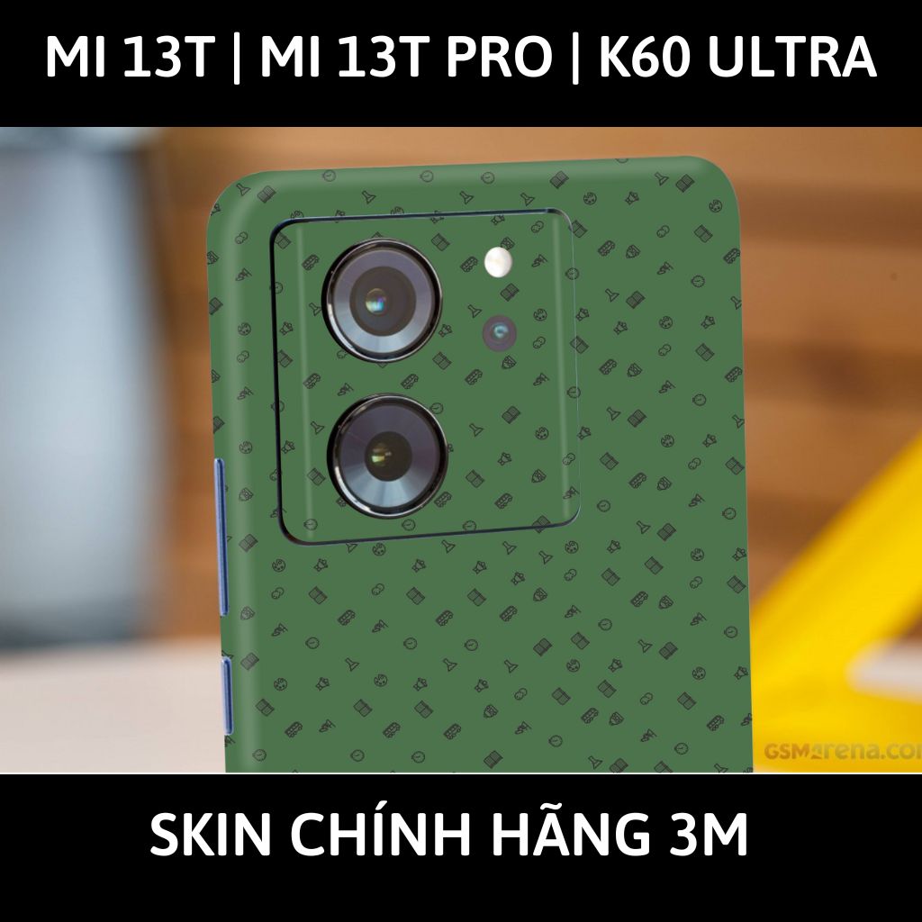 Dán skin điện thoại Mi 13T | Mi 13T Pro  | K60 Ultra full body và camera nhập khẩu chính hãng USA phụ kiện điện thoại huỳnh tân store - MANY STICKER GREEN - Warp Skin Collection