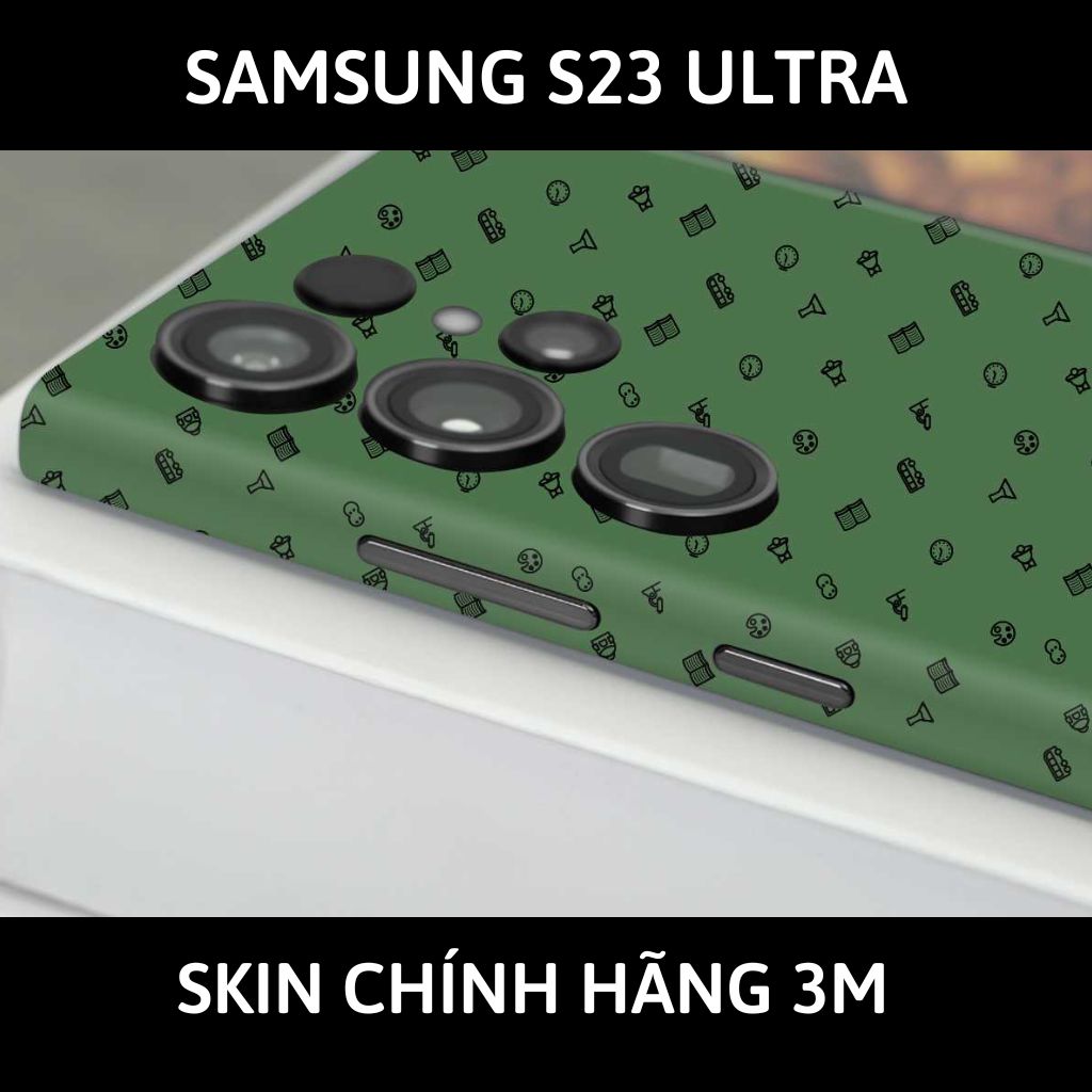 Dán skin điện thoại Samsung S23 Ultra full body và camera nhập khẩu chính hãng USA phụ kiện điện thoại huỳnh tân store - MANY STICKER GREEN - Warp Skin Collection